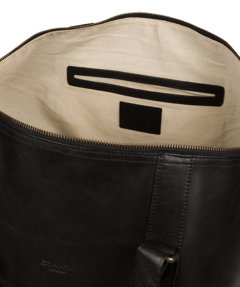 'Gerson' Black Leather Holdall image 4