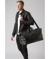 'Gerson' Black Leather Holdall