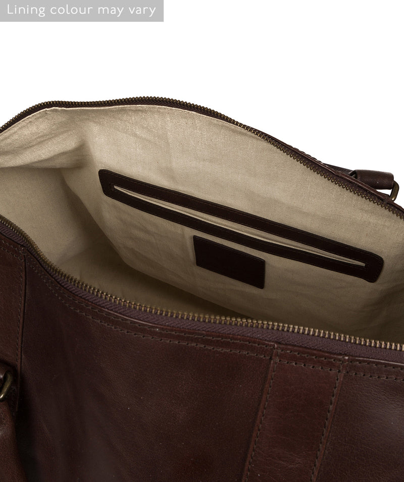 'Gerson' Dark Brown Leather Holdall image 4