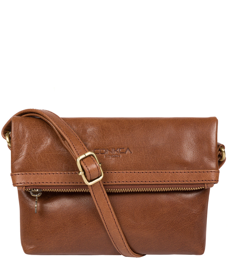 'Emin' Conker Brown Leather Cross Body Bag image 1