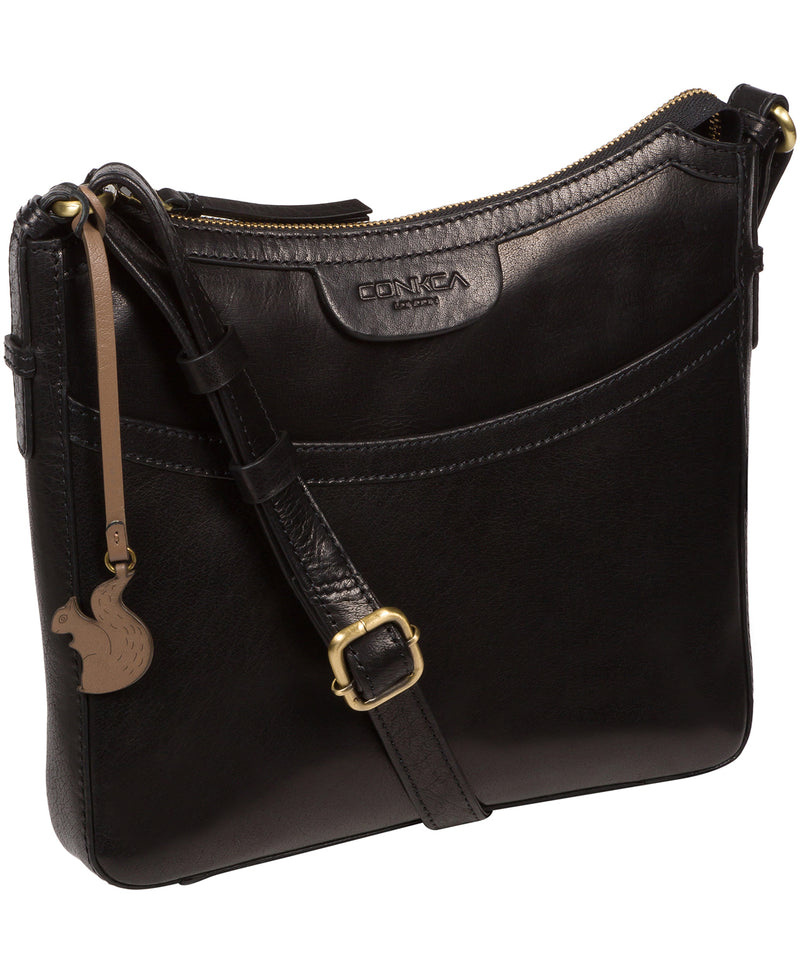 'Tamara' Black Leather Cross Body Bag