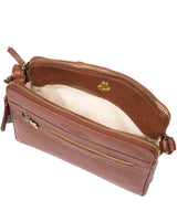 'Drew' Conker Brown Leather Cross Body Bag
