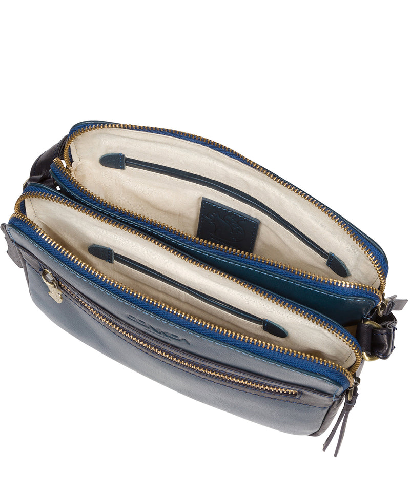 'Drew' Snorkel Blue & Navy Leather Cross Body Bag