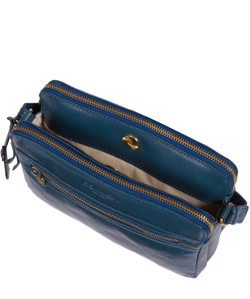 'Drew' Snorkel Blue Leather Cross Body Bag