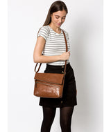 'Marina' Conker Brown Leather Shoulder Bag image 2