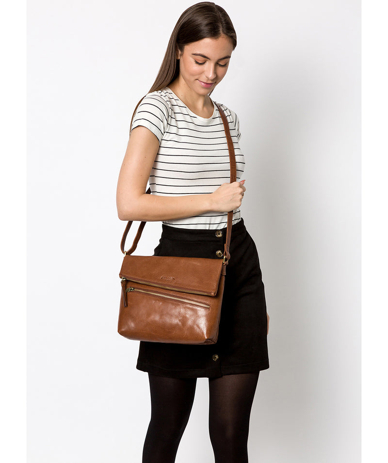 'Marina' Conker Brown Leather Shoulder Bag image 2