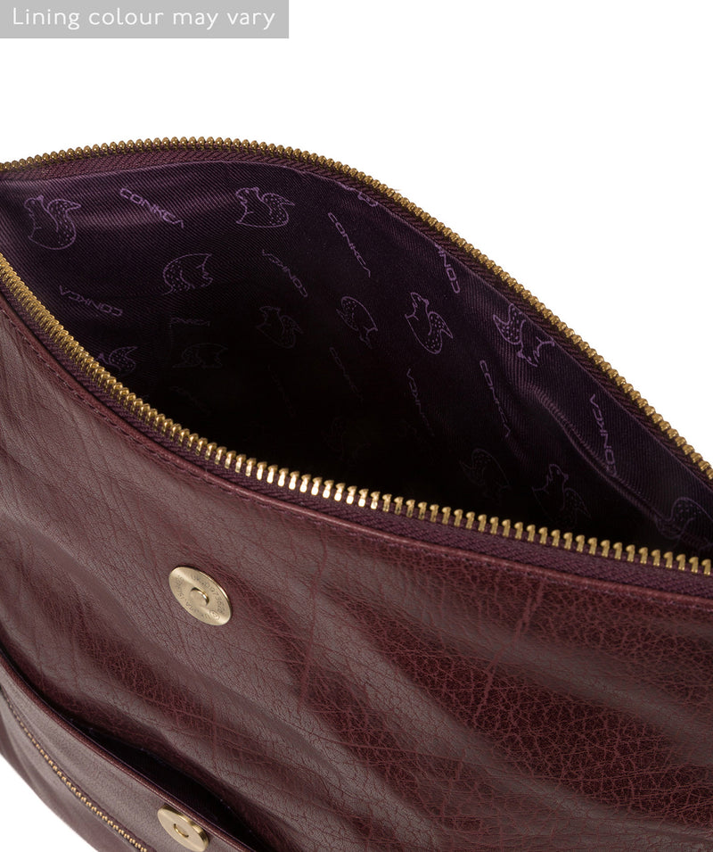 'Marina' Plum Leather Shoulder Bag image 4