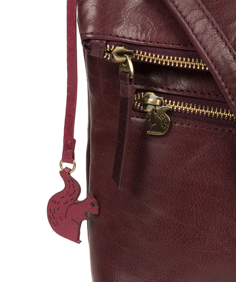 'Marina' Plum Leather Shoulder Bag Pure Luxuries London
