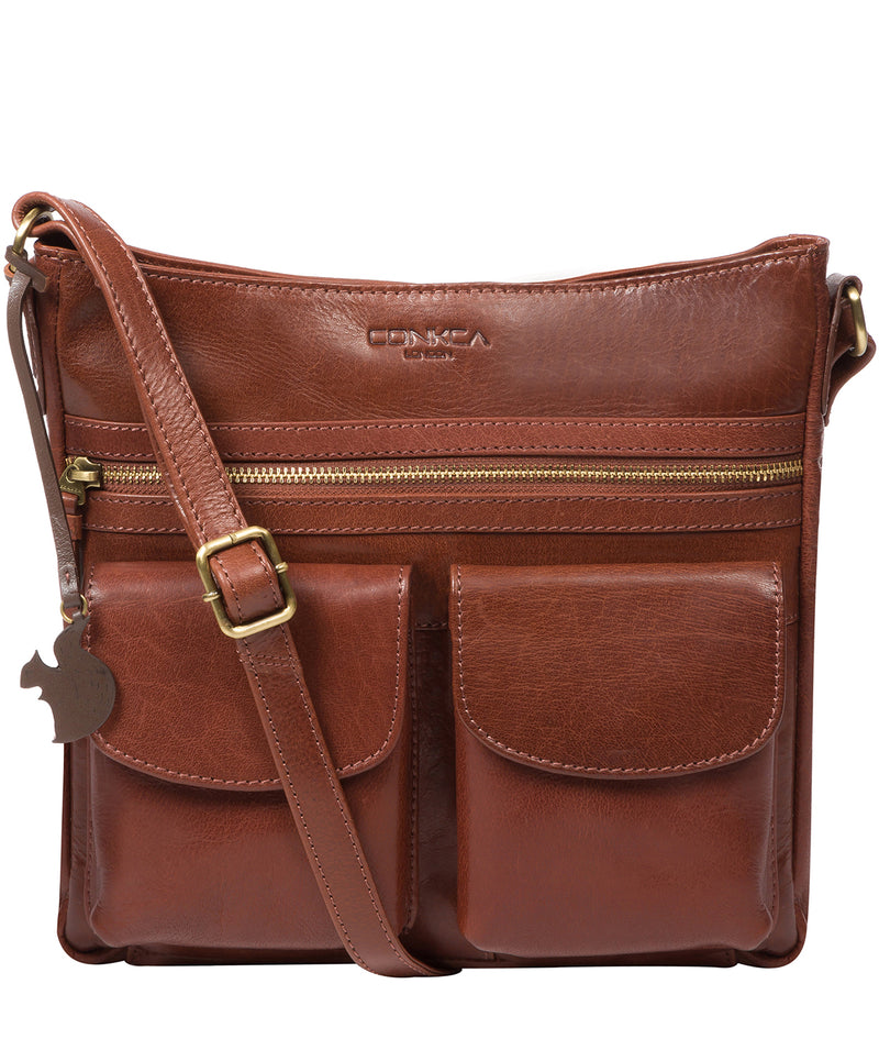'Bon' Conker Brown Leather Cross Body Bag