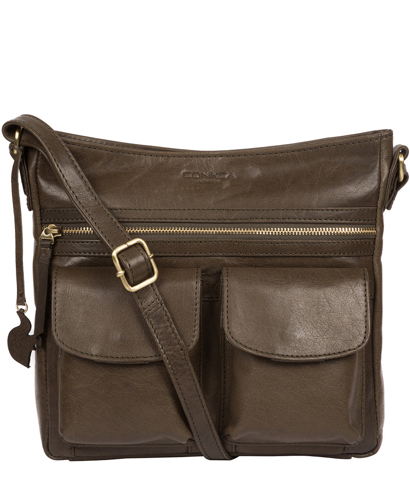 'Bon' Olive Leather Cross Body Bag image 1