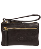 'Aswana' Black Leather Clutch Bag image 1