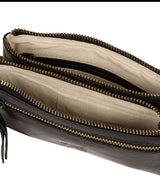 'Aswana' Black Leather Clutch Bag image 4
