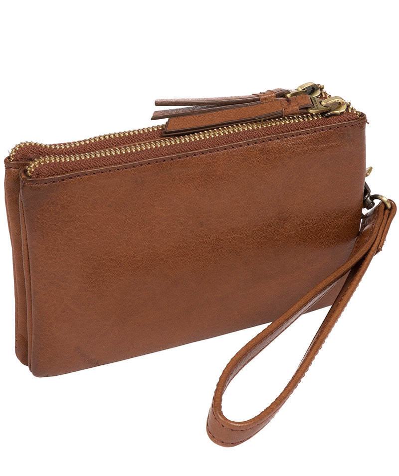 'Aswana' Conker Brown Leather Clutch Bag image 3