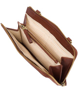 'Senga' Conker Brown Leather Cross Body Clutch Bag