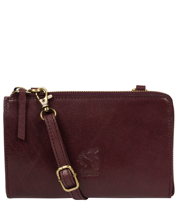 'Senga' Plum Leather Clutch Bag image 1
