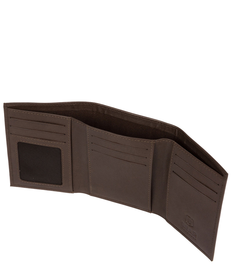'Aalto' Dark Brown Leather Tri-Fold Wallet Pure Luxuries London