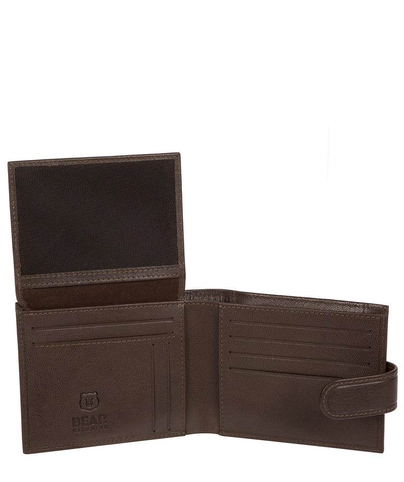 'Daan' Dark Brown Leather Bi-Fold Wallet Pure Luxuries London