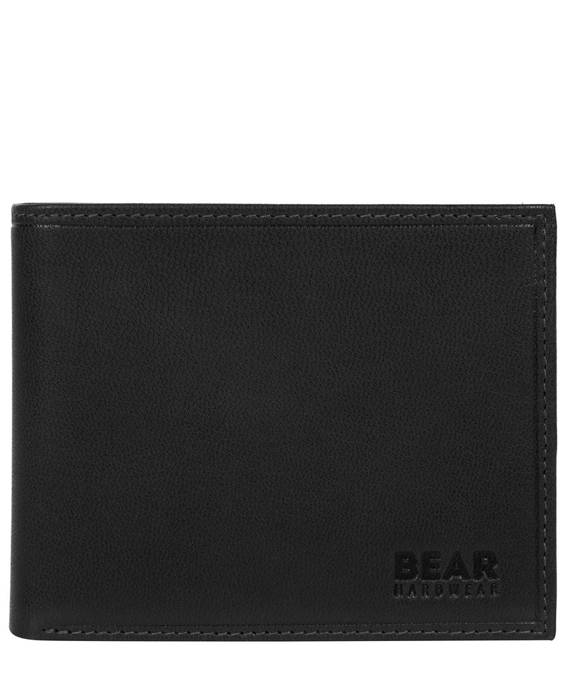 'Grid' Black Leather Bi-Fold Wallet image 1
