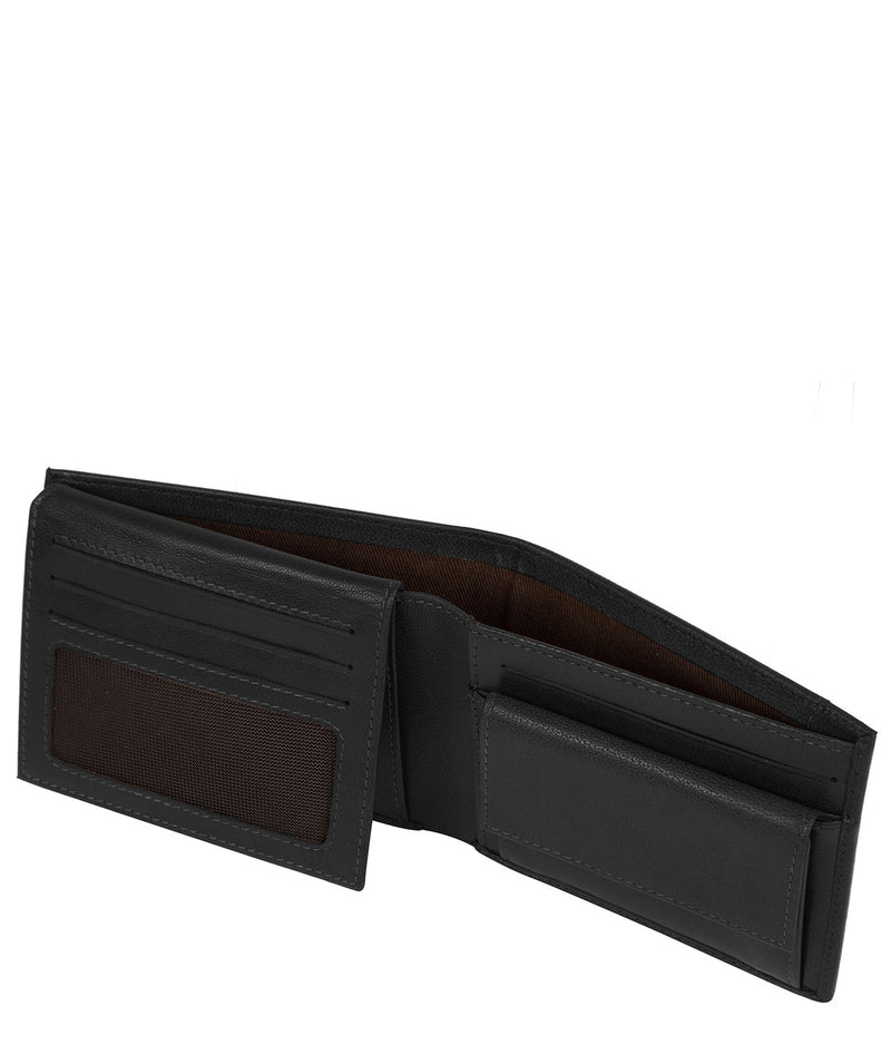 'Grid' Black Leather Bi-Fold Wallet image 4