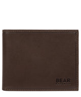 'Grid' Dark Brown Leather Bi-Fold Wallet Pure Luxuries London