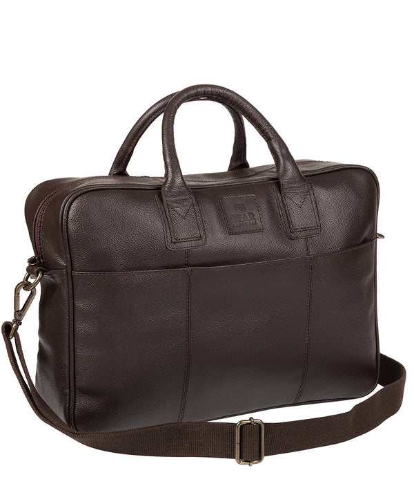 'Ash' Dark Brown Leather Briefcase