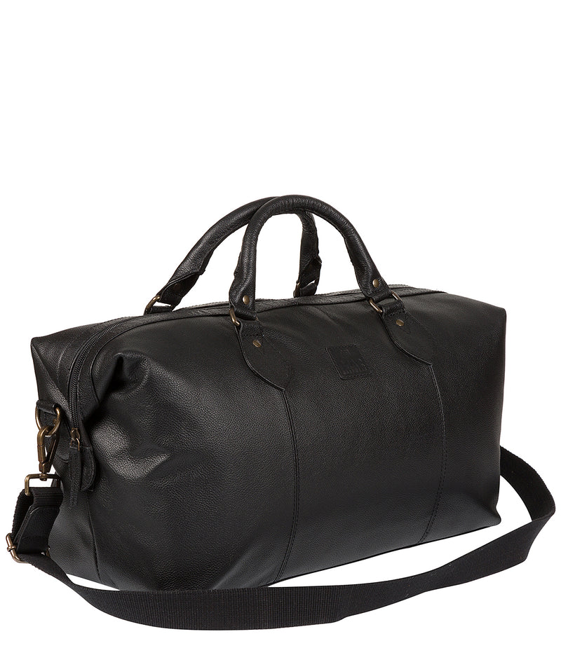 'Grizzly' Black Leather Holdall