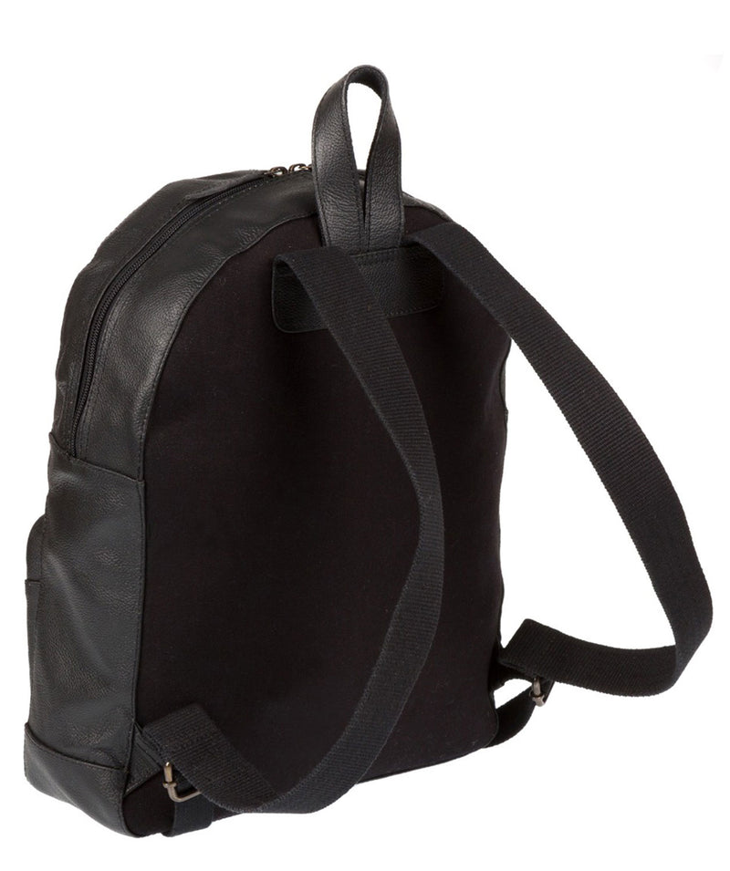 'Willow' Black Leather Backpack