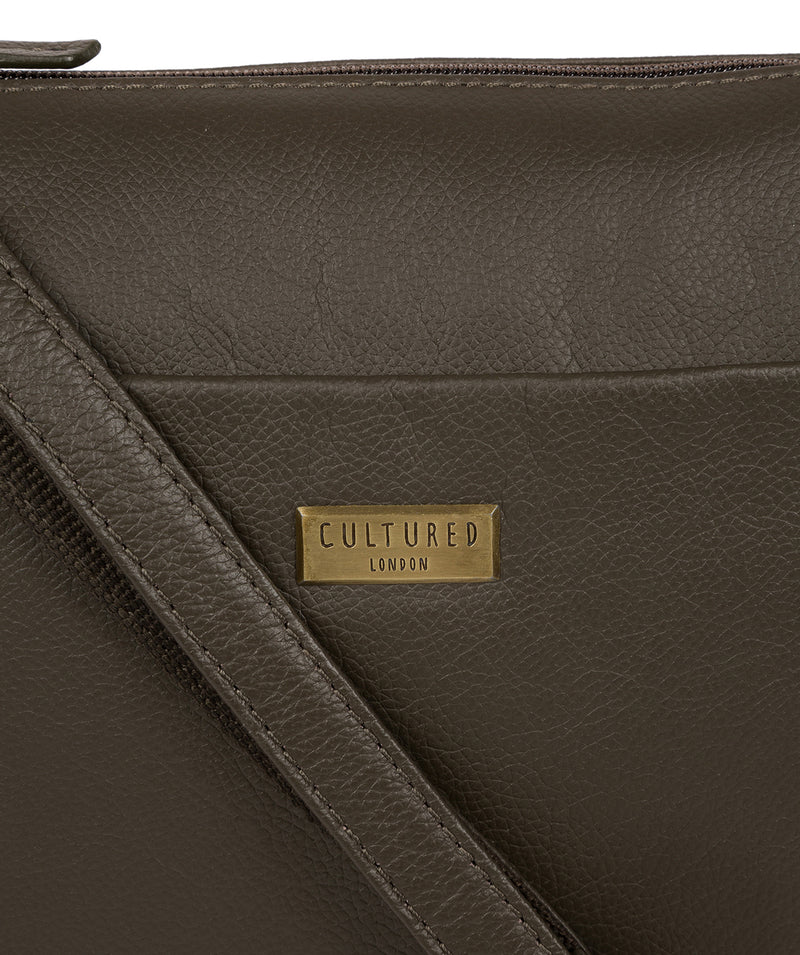 'Gianna' Olive Leather Cross Body Bag Pure Luxuries London