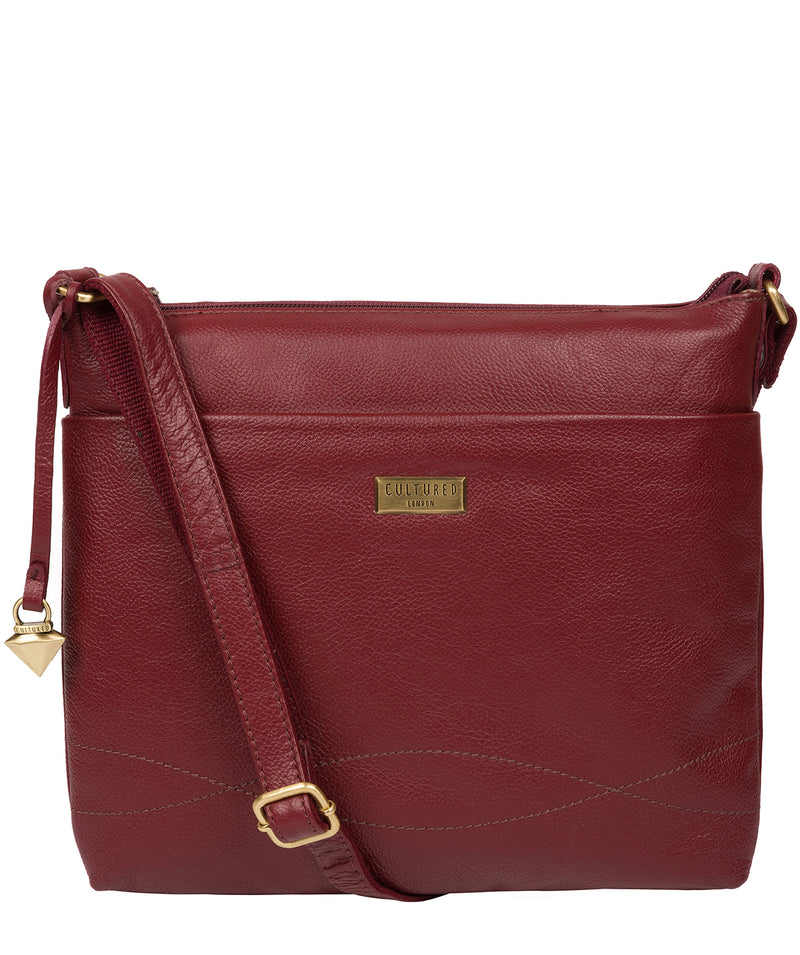 'Gianna' Ruby Red Leather Cross Body Bag image 1