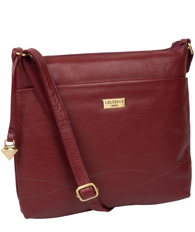 'Gianna' Ruby Red Leather Cross Body Bag image 5