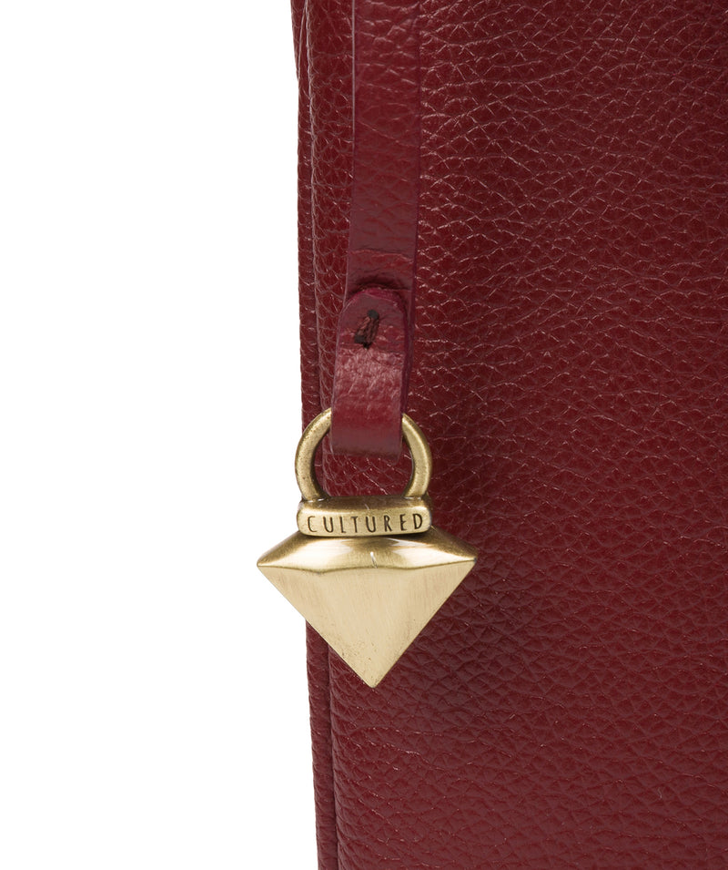 'Gianna' Ruby Red Leather Cross Body Bag image 6