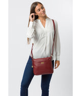 'Gianna' Ruby Red Leather Cross Body Bag image 2