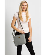 'Gianna' Silver Grey Leather Cross Body Bag image 2