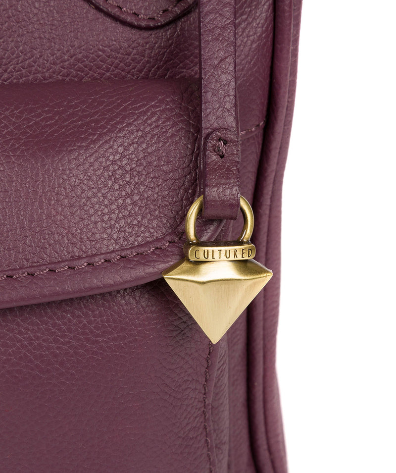 'Aria' Fig Leather Cross Body Bag image 5