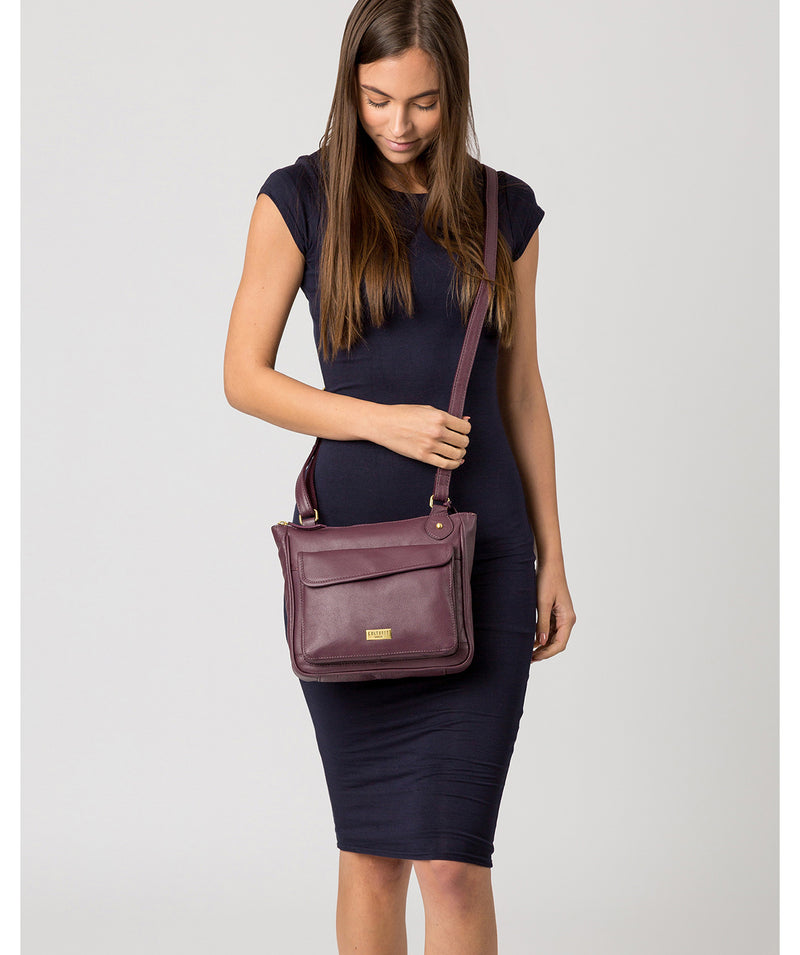 'Aria' Fig Leather Cross Body Bag image 2
