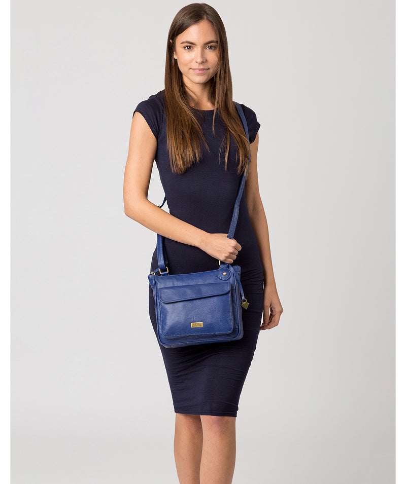 'Aria' Mazarine Blue Leather Cross Body Bag image 2