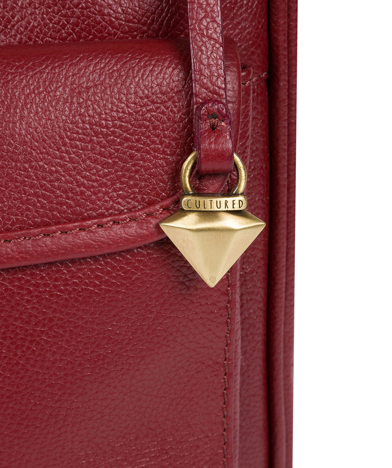'Aria' Ruby Red Leather Cross Body Bag image 5