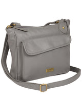 'Aria' Silver Grey Leather Cross Body Bag image 3