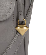 'Aria' Silver Grey Leather Cross Body Bag