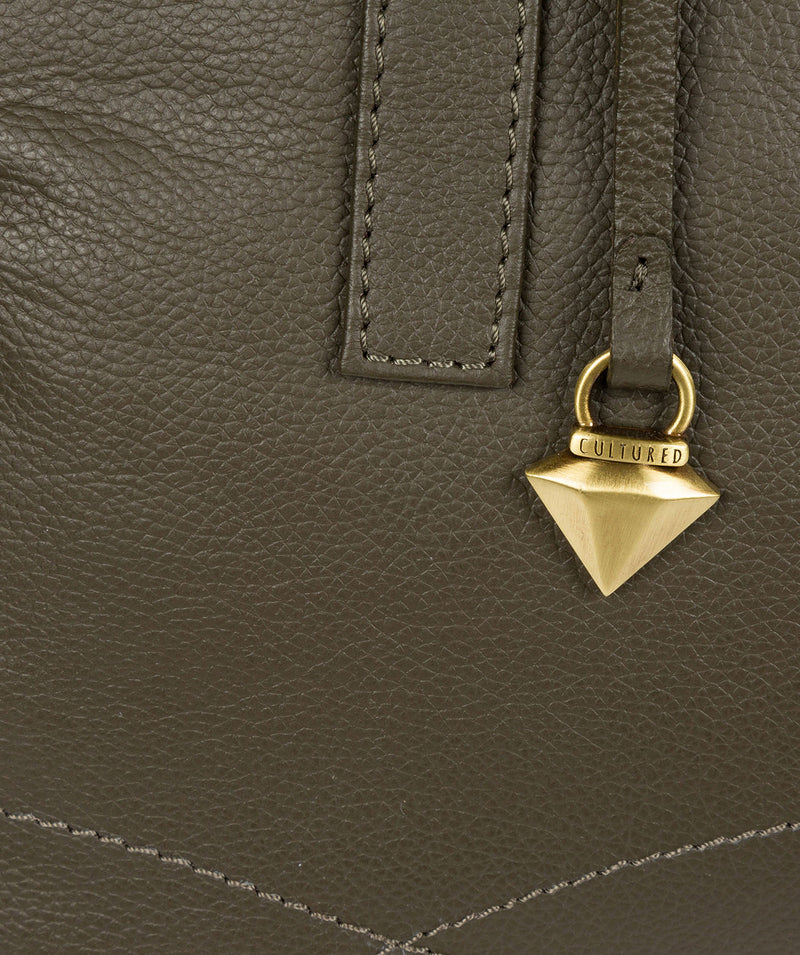 'Liana' Olive Leather Handbag image 6