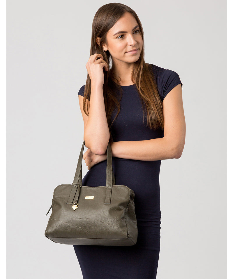 'Liana' Olive Leather Handbag image 2