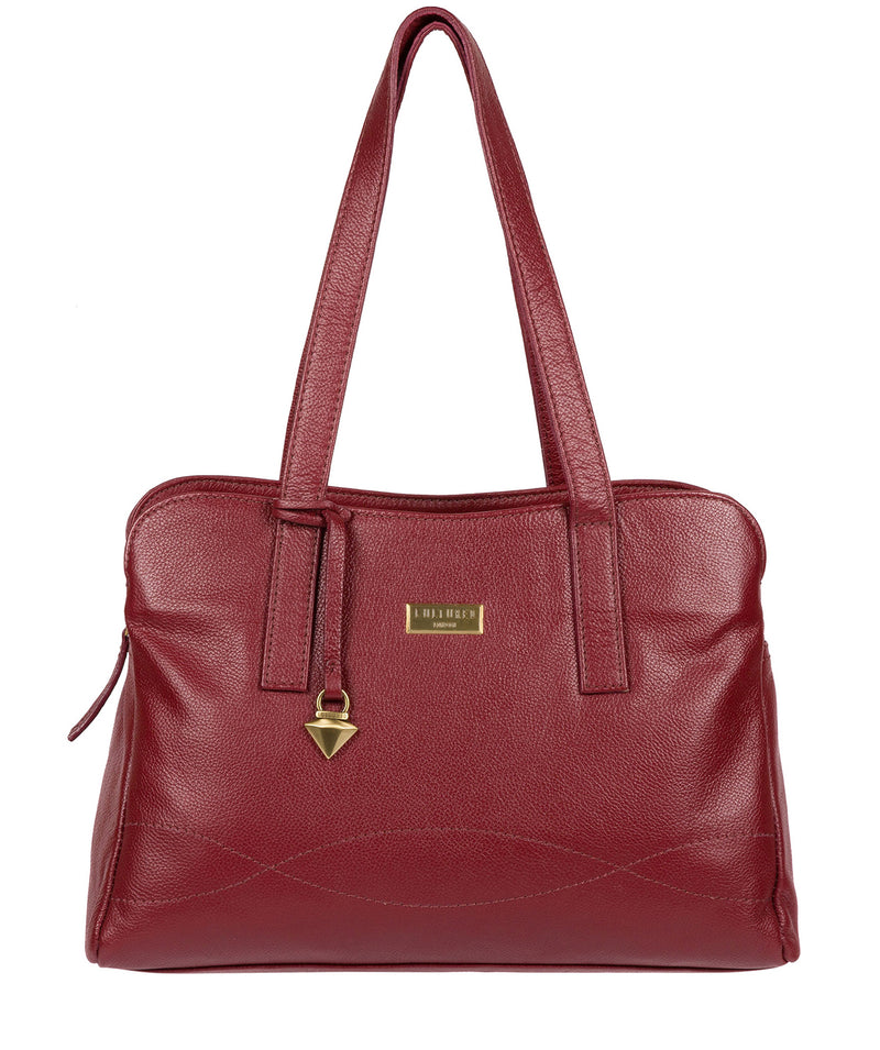 'Liana' Ruby Red Leather Handbag