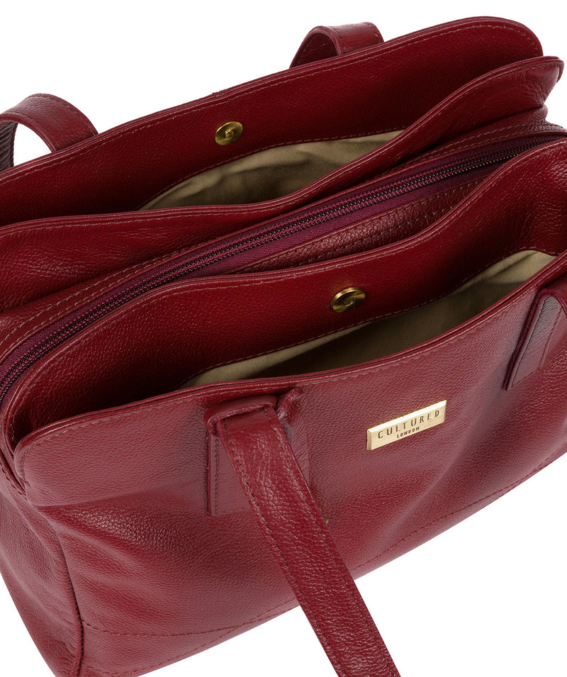 'Liana' Ruby Red Leather Handbag image 5