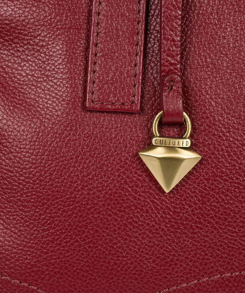 'Liana' Ruby Red Leather Handbag image 6