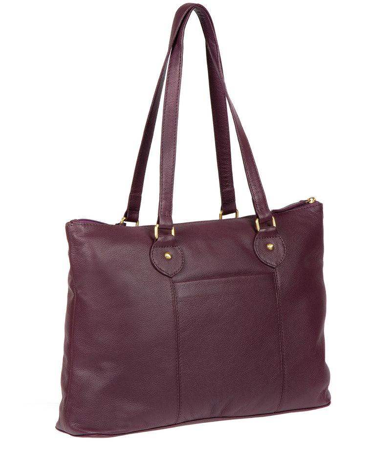 'Idelle' Fig Leather Tote Bag image 3