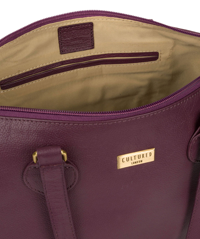 'Idelle' Fig Leather Tote Bag image 4