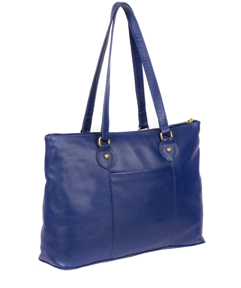 'Idelle' Mazarine Blue Leather Tote Bag image 3