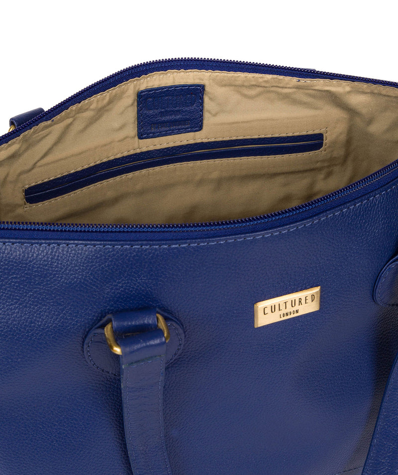'Idelle' Mazarine Blue Leather Tote Bag image 4