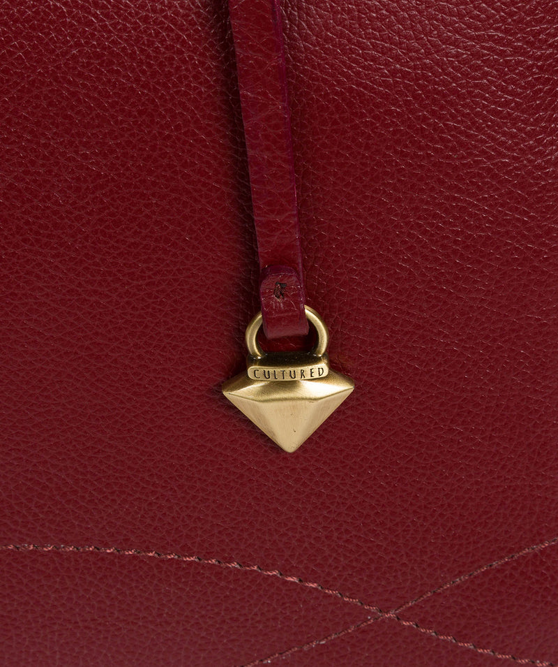 'Idelle' Ruby Red Leather Tote Bag image 5