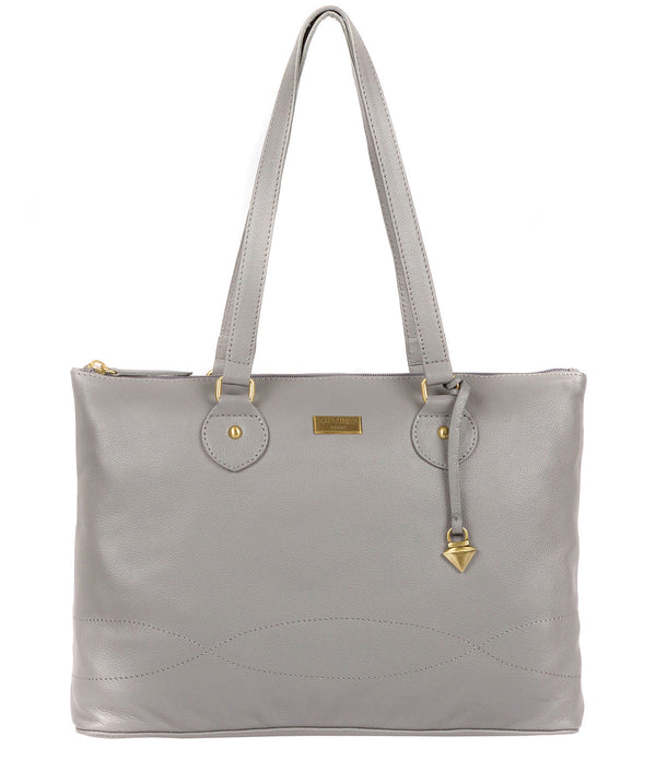 'Idelle' Silver Grey Leather Tote Bag image 1